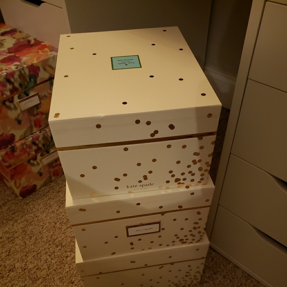 Kate spade nesting boxes cream gold set